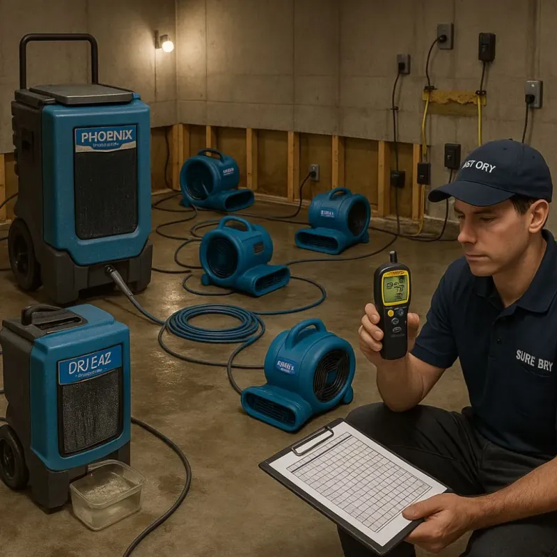 Structural Drying and Dehumidification process in Buffalo, IA